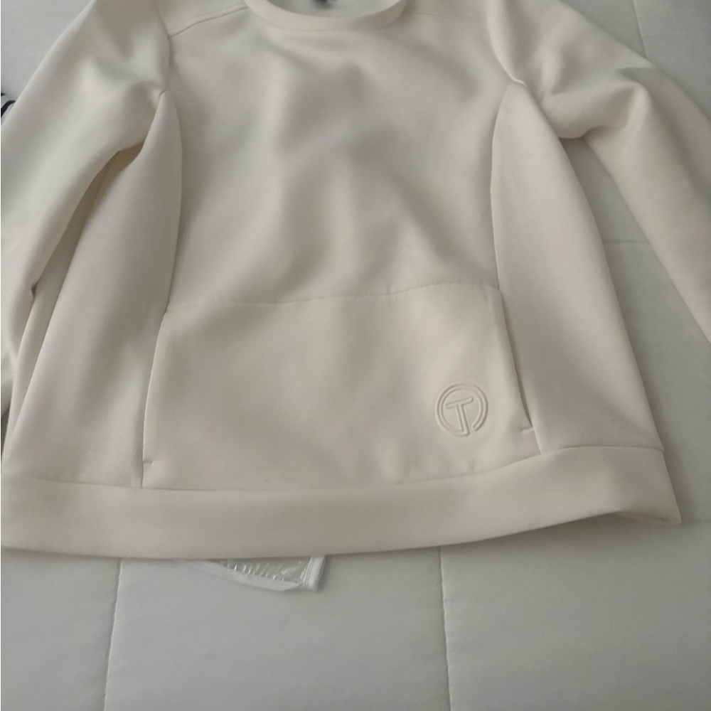 T by Talbots Cream Crewneck Top